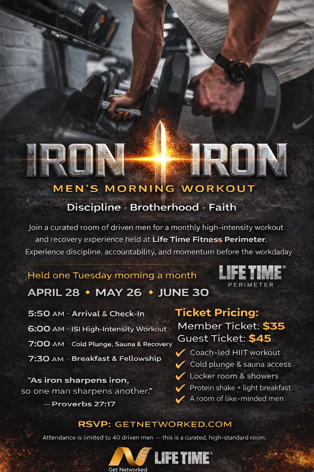 Iron Sharpen Iron: Men’s 6AM Workout + Recovery at Life Time