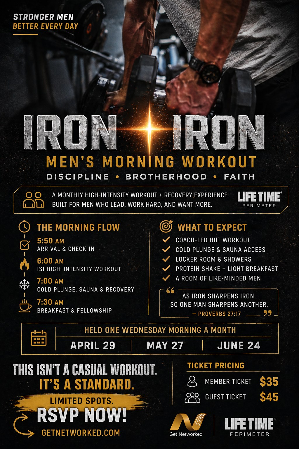 Iron Sharpen Iron: Men’s 6AM Workout + Recovery at Life Time