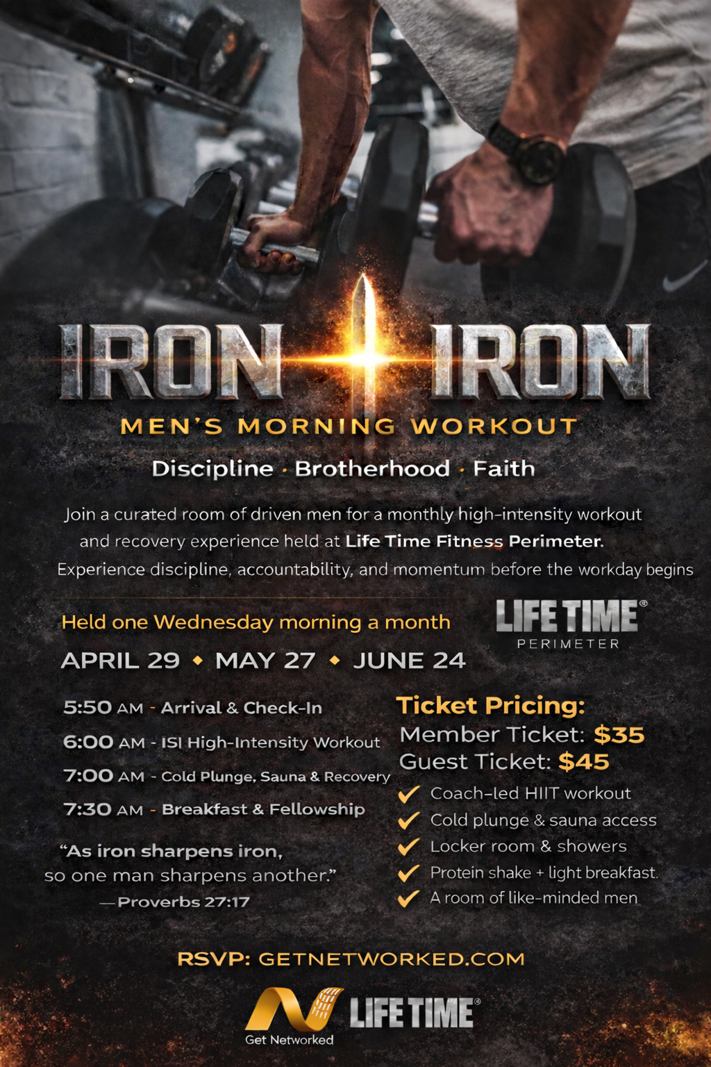 Iron Sharpen Iron: Men’s 6AM Workout + Recovery at Life Time